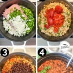 Four steps for making Chipotle Black Bean Ground Turkey Chili