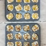 Four steps for making Pear and Gorgonzola Puff Pastry Bites